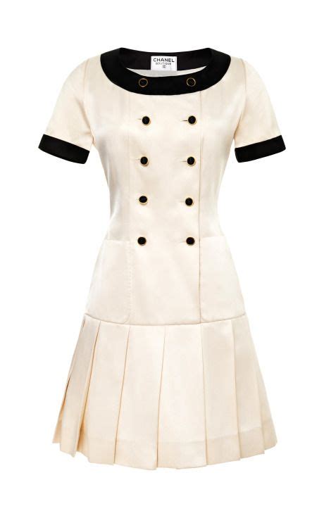 chanel white silk dress|Chanel outlet dresses.